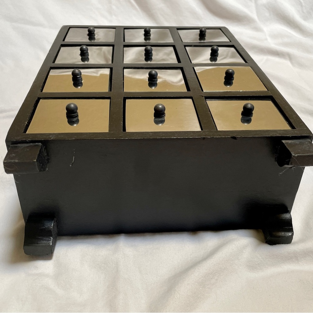 Apothecary Mirror Wood Drawer Cabinet - Picture 5 of 9